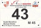 Startnummer 3. Hallenmarathon Senftenberg 2009